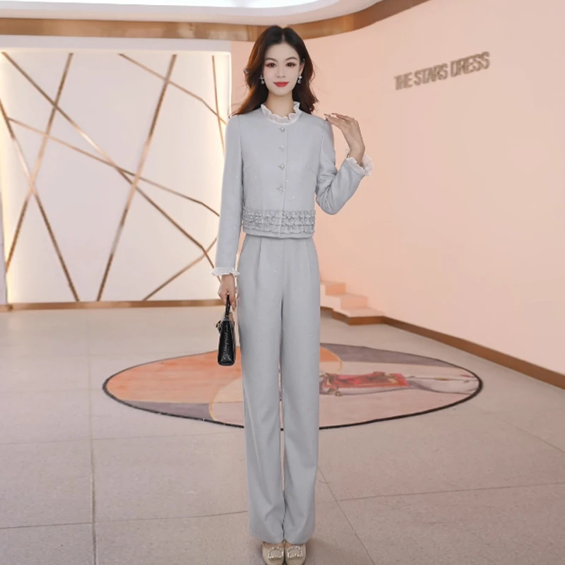 【三件套】秋季新款时尚修身气质洋气休闲收腰显瘦减龄女装套裤