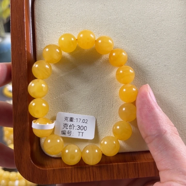 蜜蜡颈饰未镶嵌12mm焦皮同料鸡油红精工圆珠tt