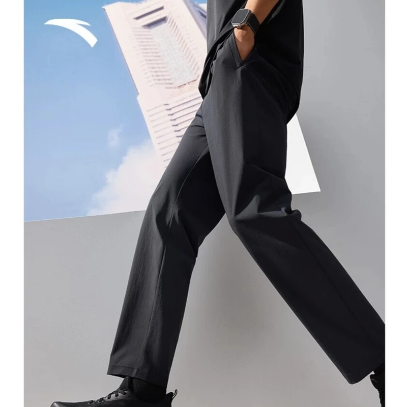 安踏冰丝型动裤休闲男夏新款通勤速干透气直筒运动长裤152527501