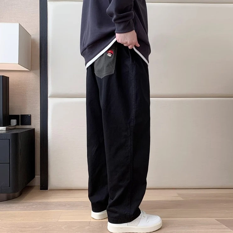 潮牌特大码男装2025夏宽松直筒休闲长裤胖子加肥加大裤子男阔腿裤