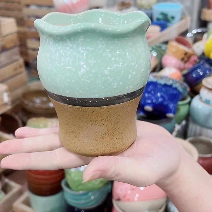 有孔，凑单福利满10元发货陶瓷多肉花盆！