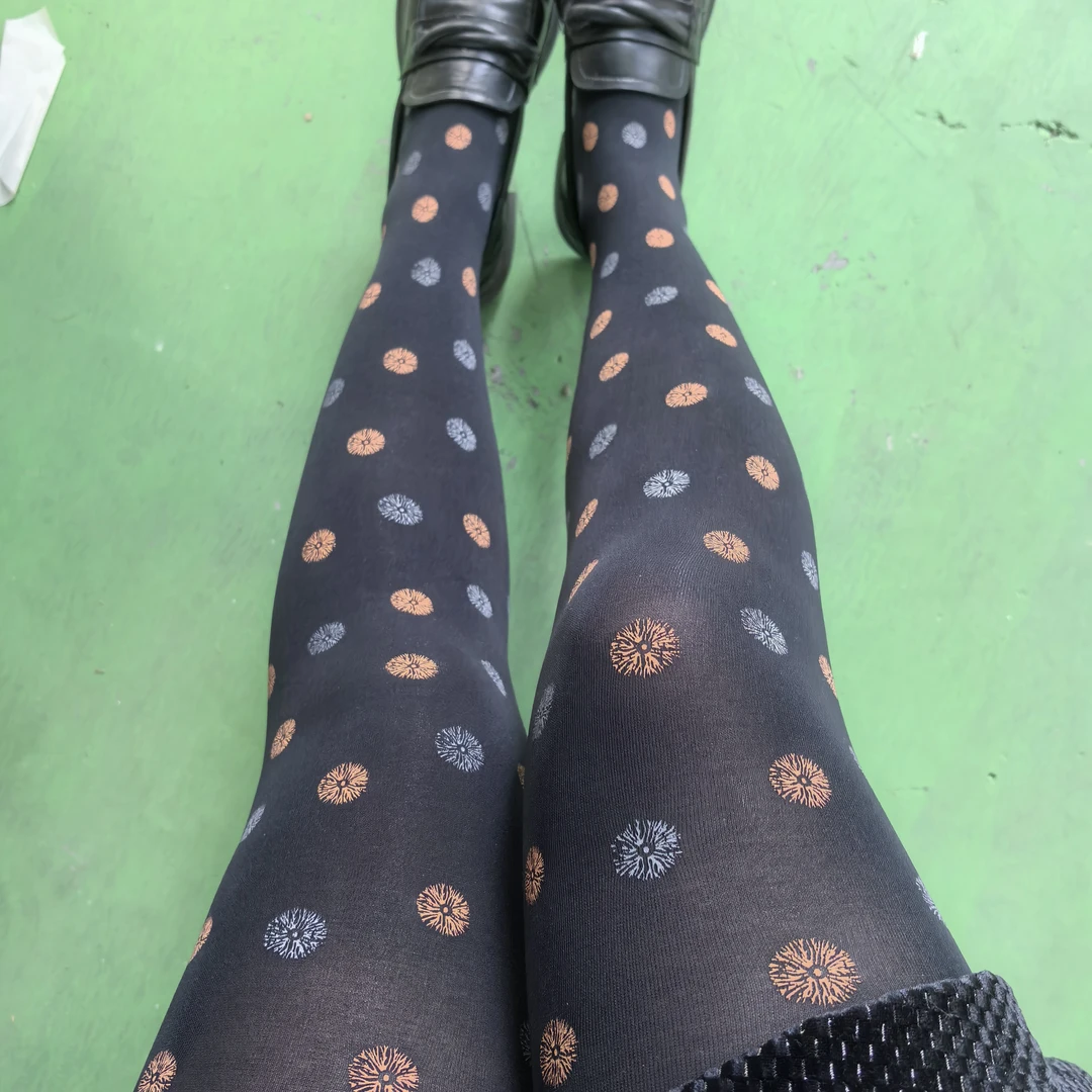 波点提花丝袜薄款显瘦连裤袜御姐气质打底袜春秋季