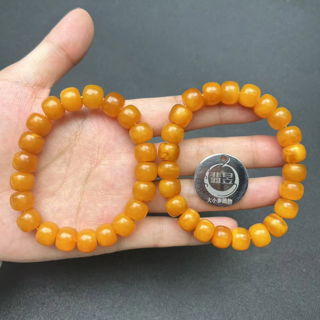翡昱-N5-20543-蜜蜡手串/约10+/约21颗/-多样性发其一C