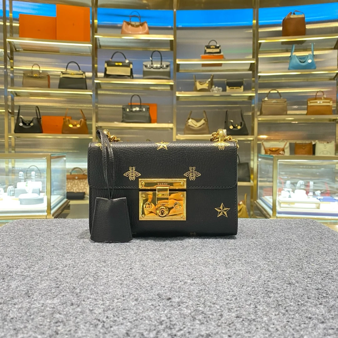 99新 GUCCI/古驰 古驰蜜蜂月光宝盒链条包20*8*12 专柜17000