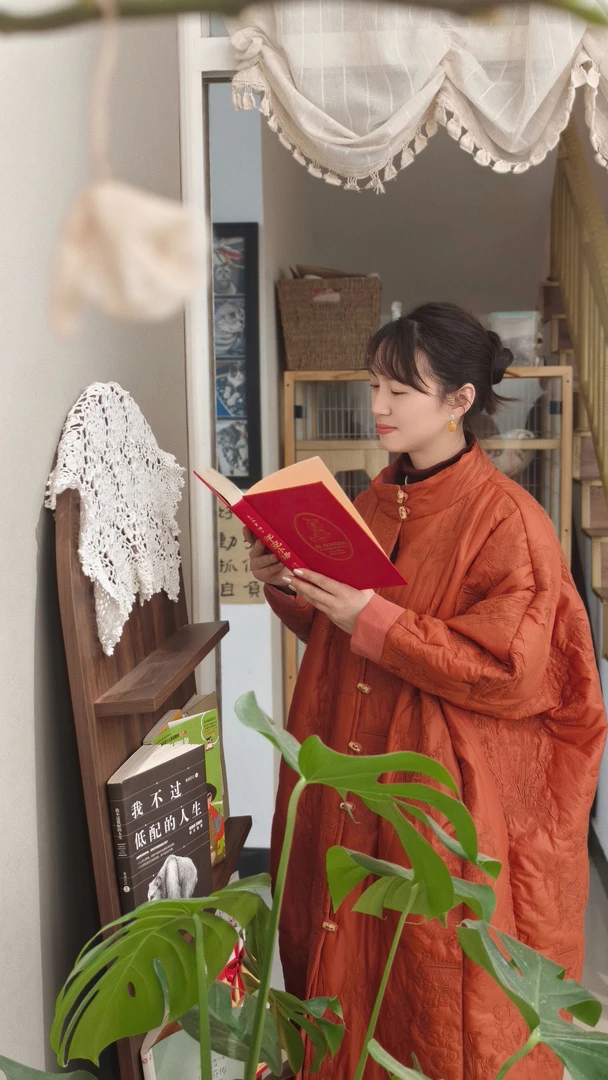 朴时如故【邂逅】复古禅意竹节扣泡芙棉袍