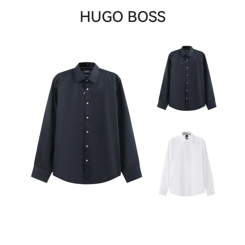 Hugo Boss雨果博斯 男士black系列棉质正装商务长袖衬衫 50511358
