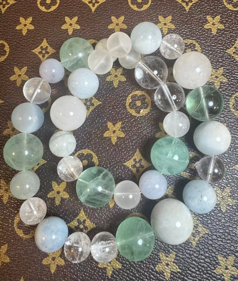 清透蓝绿调水晶叠戴手链