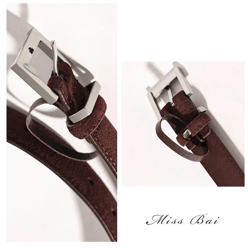 YIWEN-【时尚对撞】时尚百搭磨砂牛皮腰带YD0913