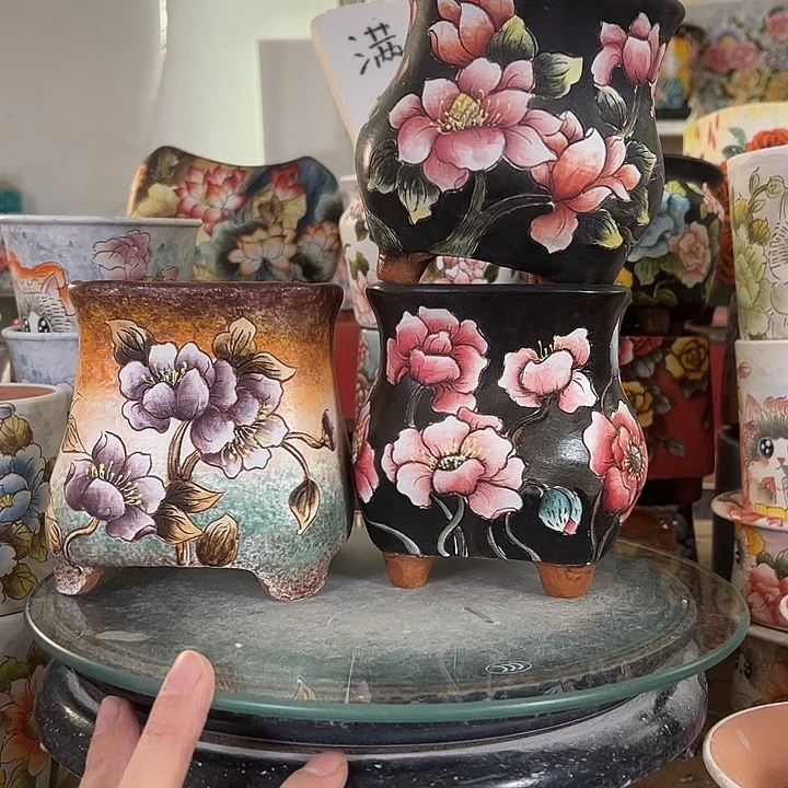 俩***袄满38包邮 景德镇幸运花盆