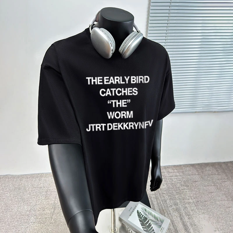 JTRT潮牌纯棉字母印花短袖T恤男女夏季ins美式简约风宽松百搭上衣