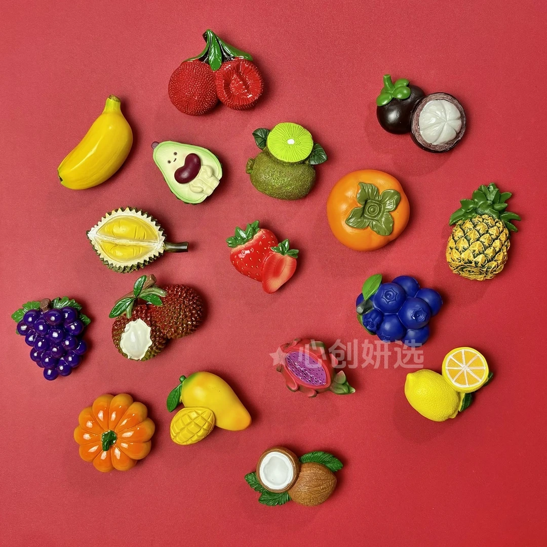 水果蔬菜树脂冰箱贴仿真食物罐头磁性贴新款创意可爱食玩立体装饰