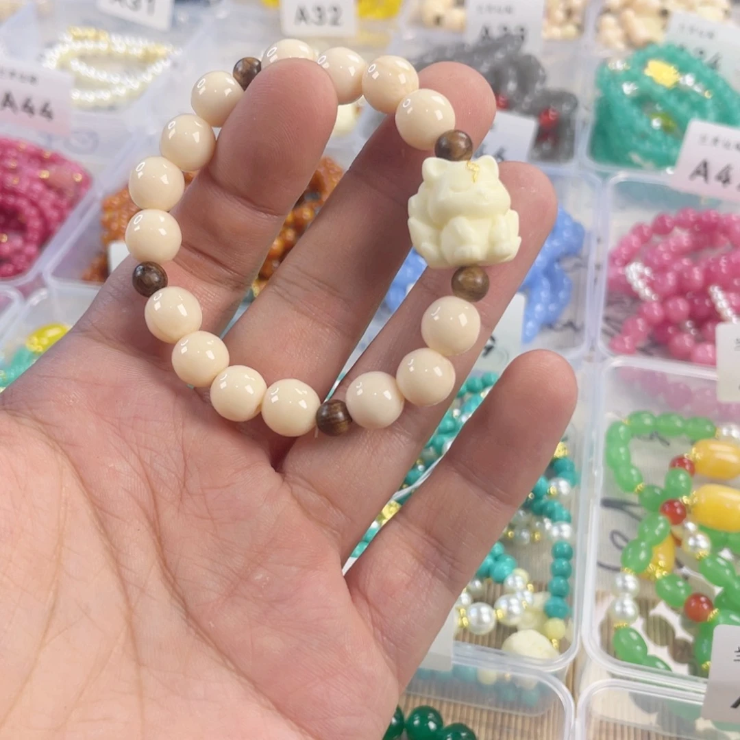 檀香紫檀（小叶紫檀）手串银S925镀金镶嵌