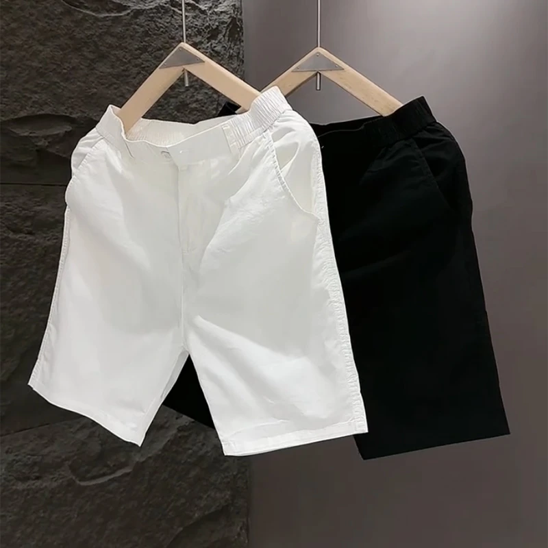 2025白色短裤宽松五分裤沙滩裤简约夏季百搭潮韩版休闲裤裤子薄款