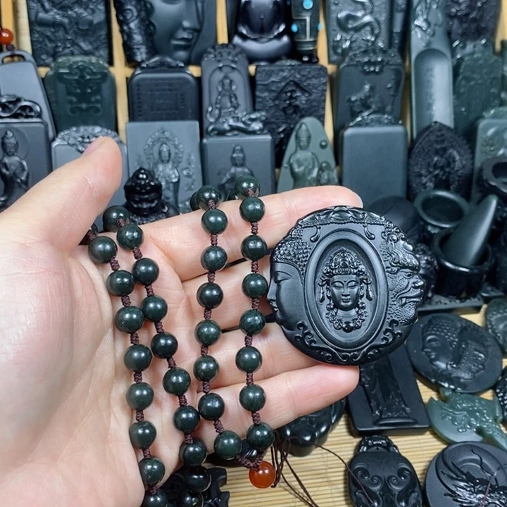 和田玉（青玉）颈饰未镶嵌