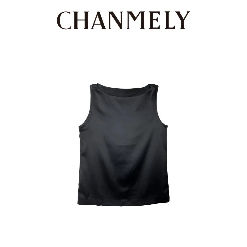 【CHANMITY】24/ss时髦气息无袖不规则醋酸上衣024948