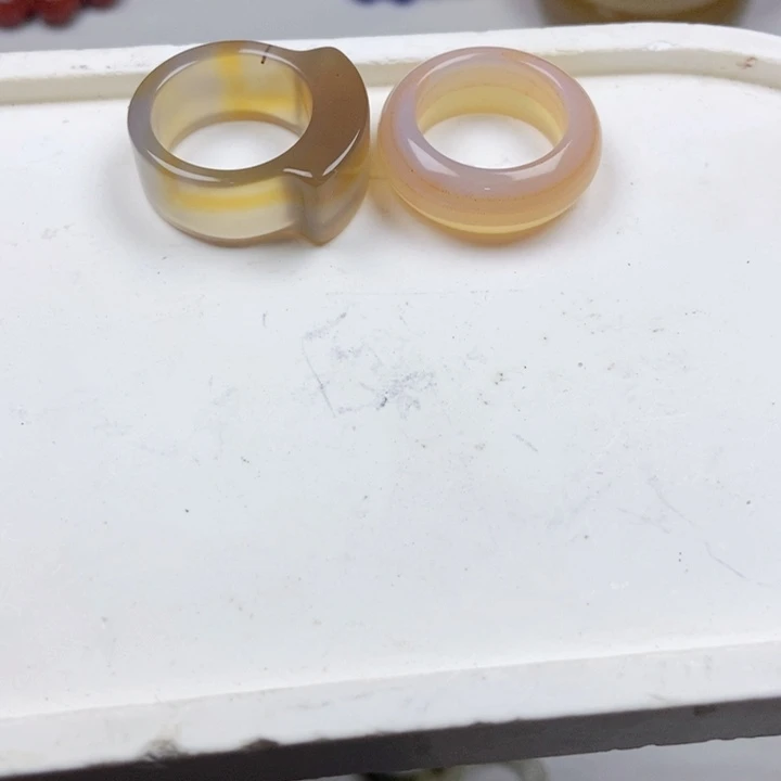 未镶嵌戒指玛瑙/玉髓不退不换