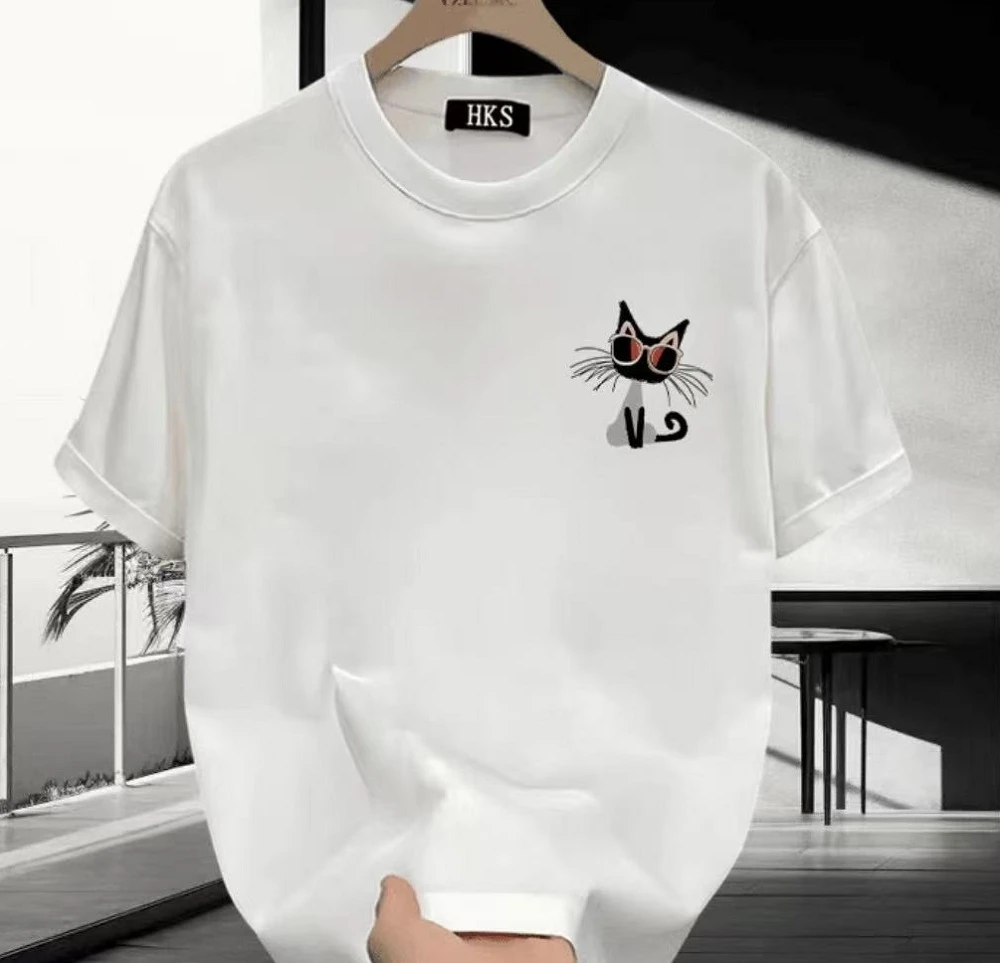 2025年夏季100%纯棉T恤短袖工厂时尚气质宽松网红洋气炸街春游