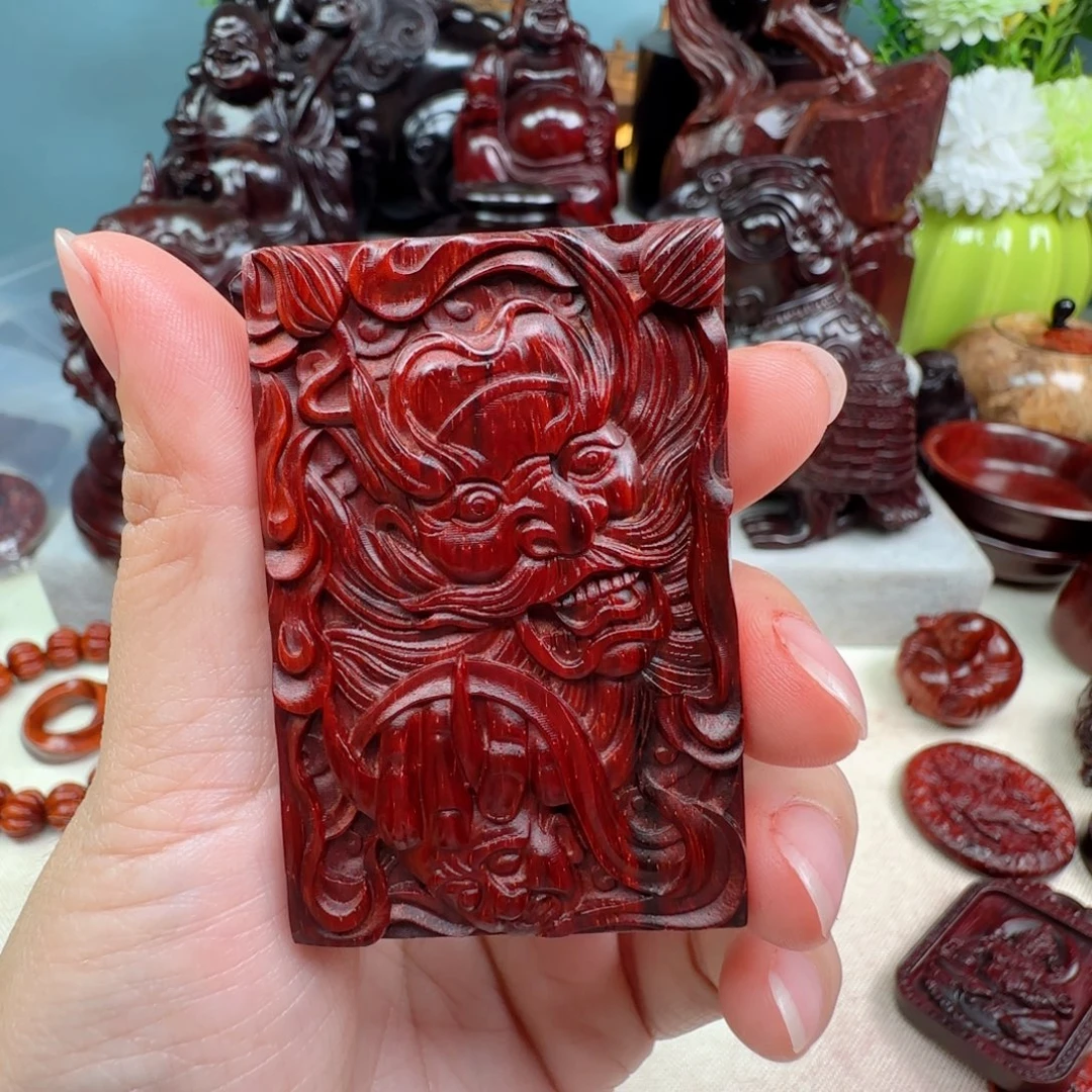 爱***糖把件小叶紫檀钟馗牌