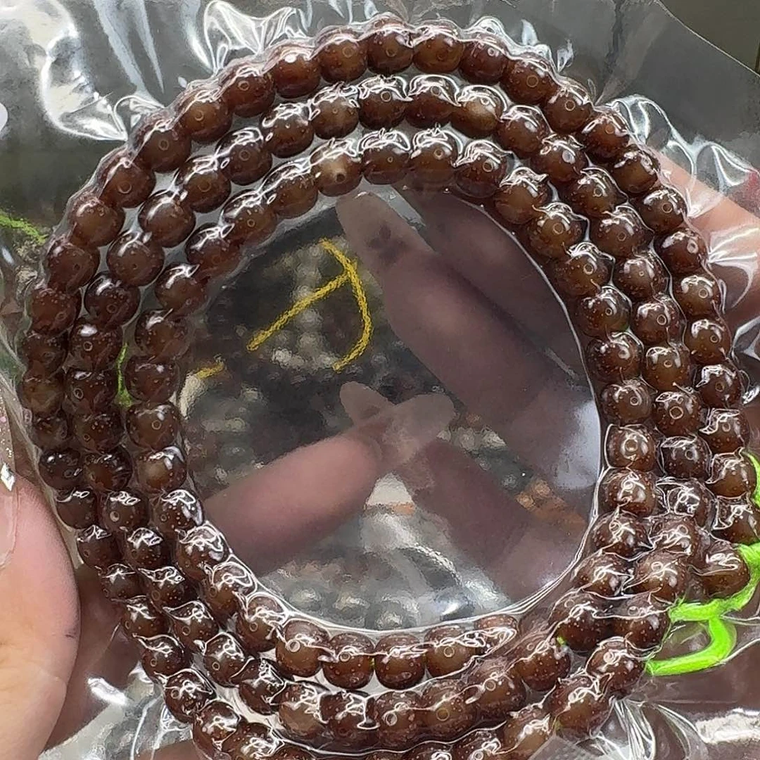 星月菩提手串29殿堂爆透粉冰玉化果冻108 76