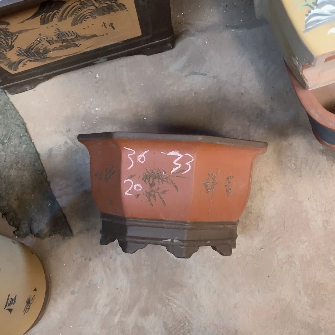 紫砂花盆八方盆一个