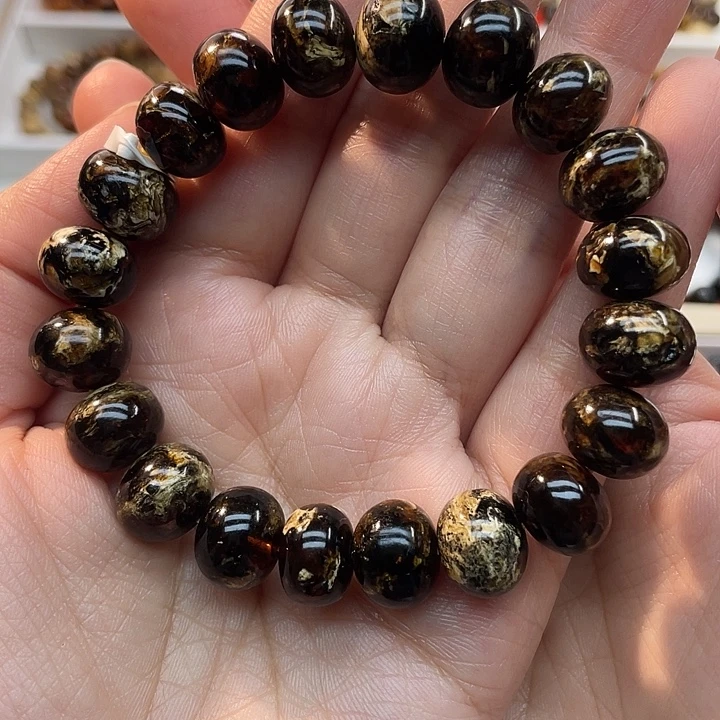 琥珀未镶嵌裸石花珀11干白翼