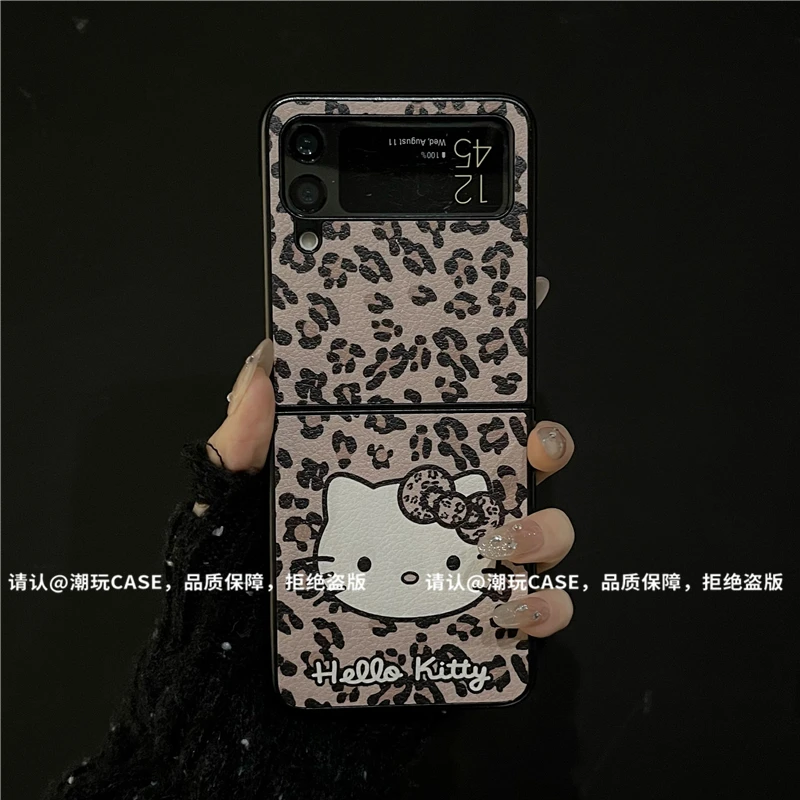 （三星zflip4系列）金属折叠皮纹适用三星zflip4/zflip3手机壳防摔