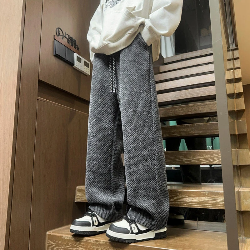 男款春秋直筒高街个性潮流宽松百搭男士16-18岁运动休闲裤韩版