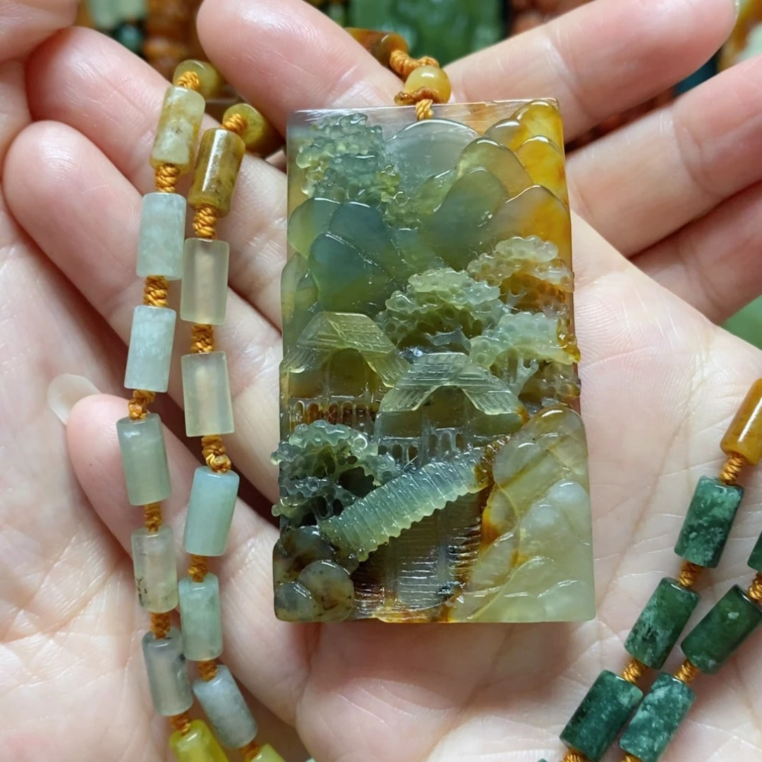 岫玉吊坠(赠链)未镶嵌