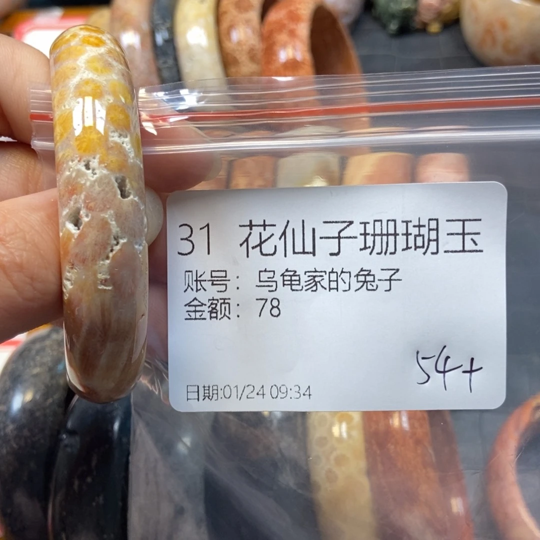 硅化珊瑚（珊瑚玉）手镯未镶嵌乌****子31