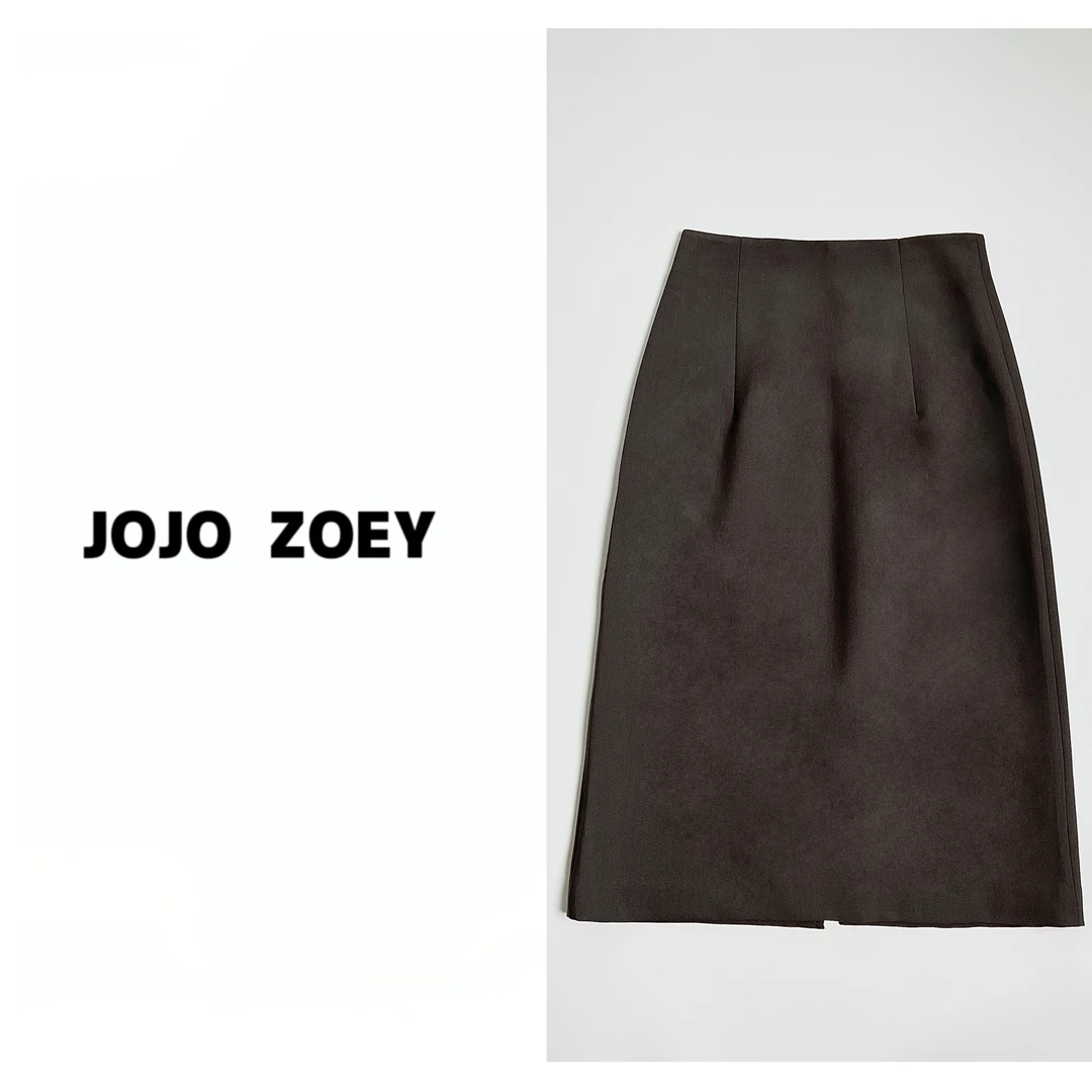 JOJO ZOEY【清仓NO退换】~日系简约中长裙高级灰中裙女bq-8909