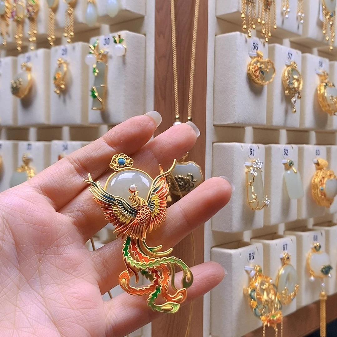 和田玉银S925镶嵌颈饰