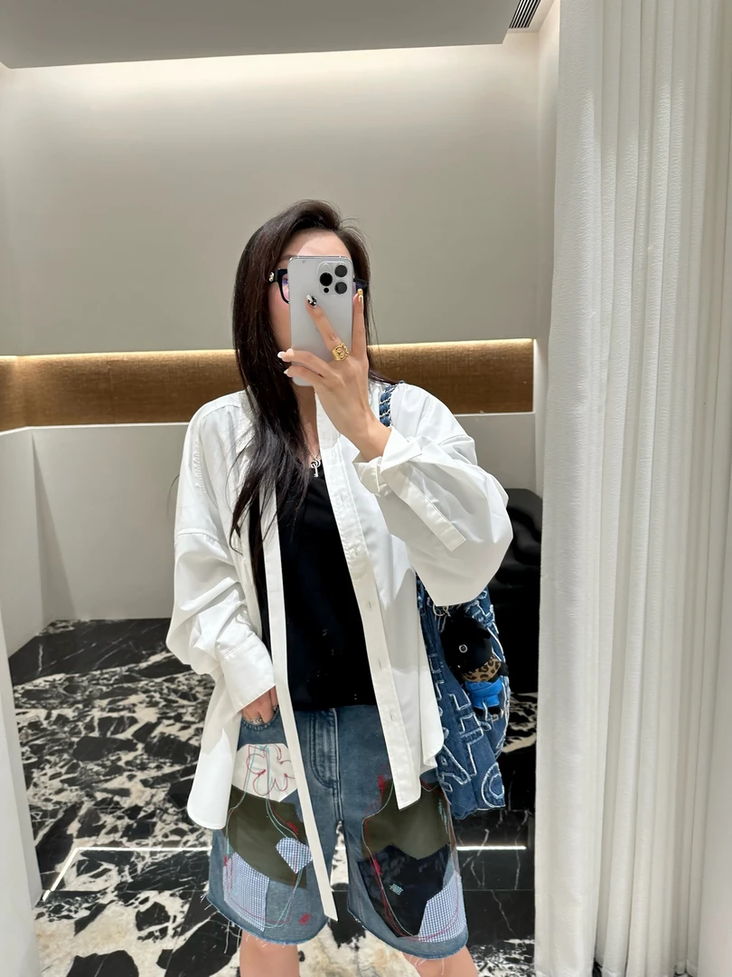 BQBQ 设计师品牌 小众新品 设计师款经典阔型飘带宽松衬衫