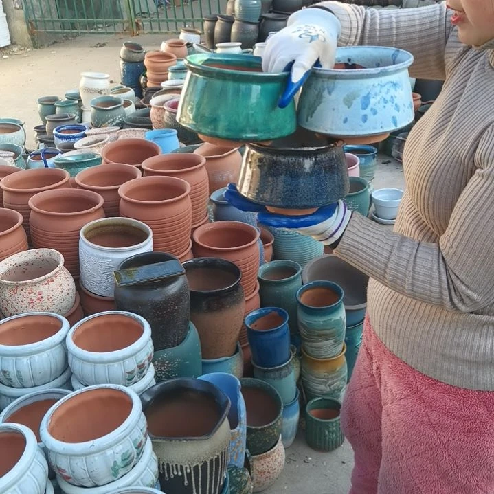 红陶口15高11瑕疵颜色随机三个