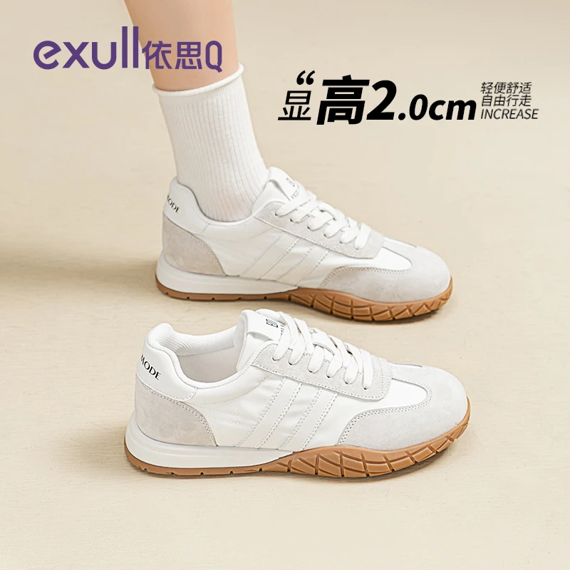 依思Q芭蕾德训鞋女鞋2025新款秋冬百搭小白鞋轻便软底休闲运动鞋