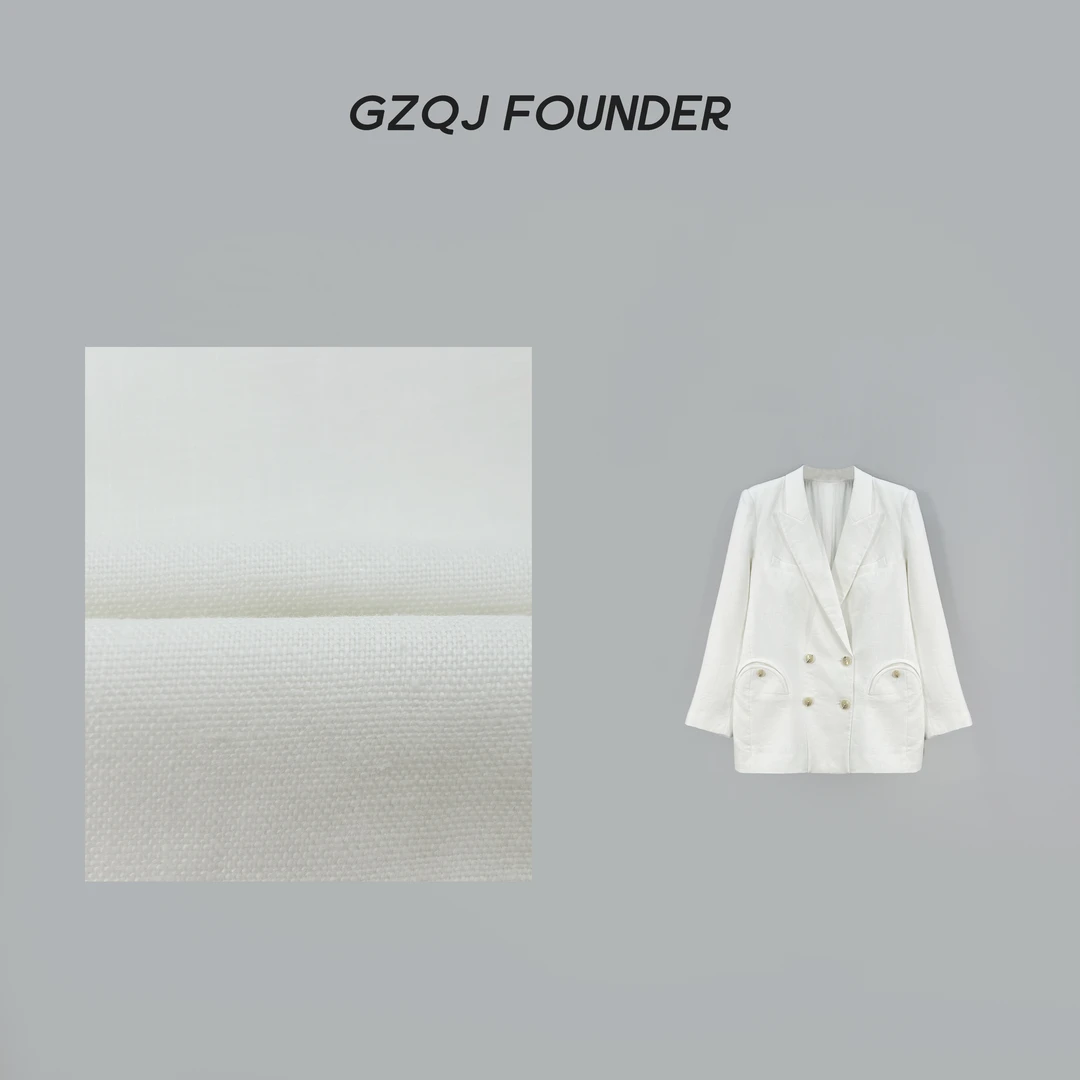 GZQJ【百看不厌】100亚麻小众设计高级感气质白色西装外套 846
