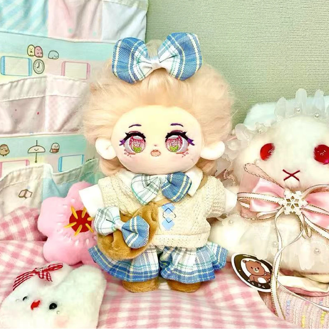 泡芙棉花娃娃女正版20cm公仔毛绒玩具女换装玩偶有骨裸娃生日礼物