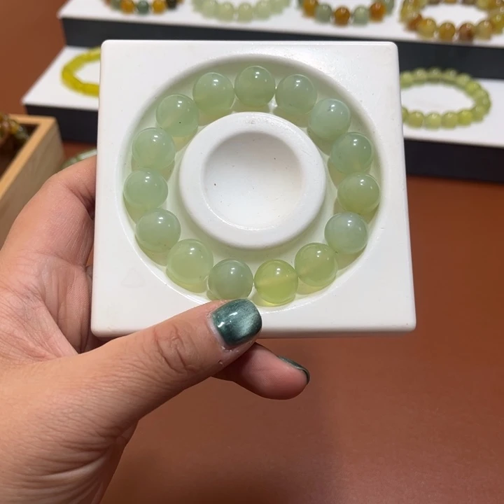 蛇纹石玉未镶嵌手链卡14