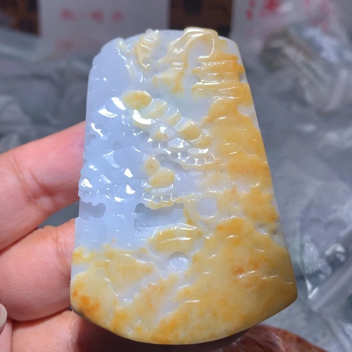 翡翠未镶嵌颈饰保真天然A货翡翠