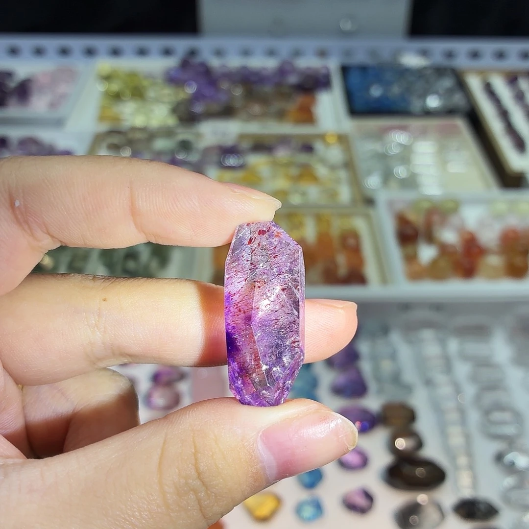 未镶嵌水晶吊坠(不含链)紫水 随形 打孔定制不退换