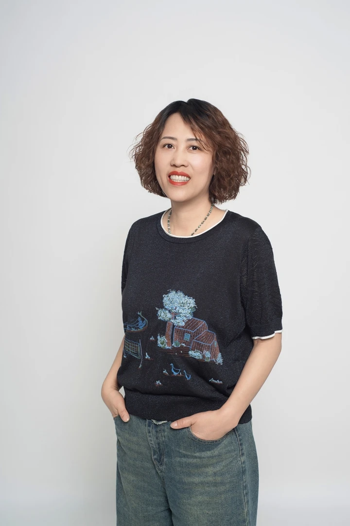 【群意毛衣】山水画时尚精致夏季宽松正肩亮丝短袖针织打底衫女