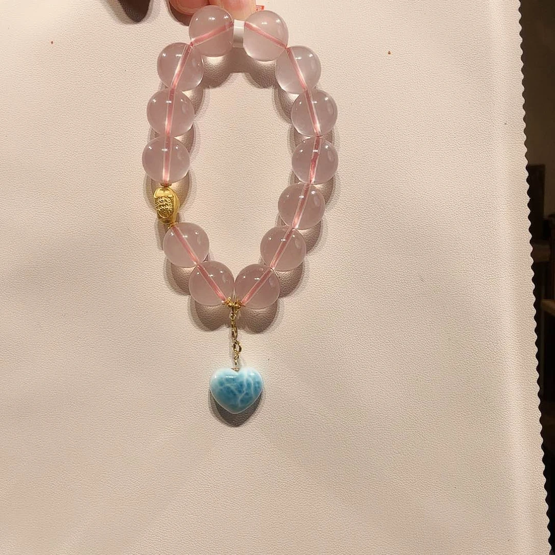 水晶手串未镶嵌粉水晶