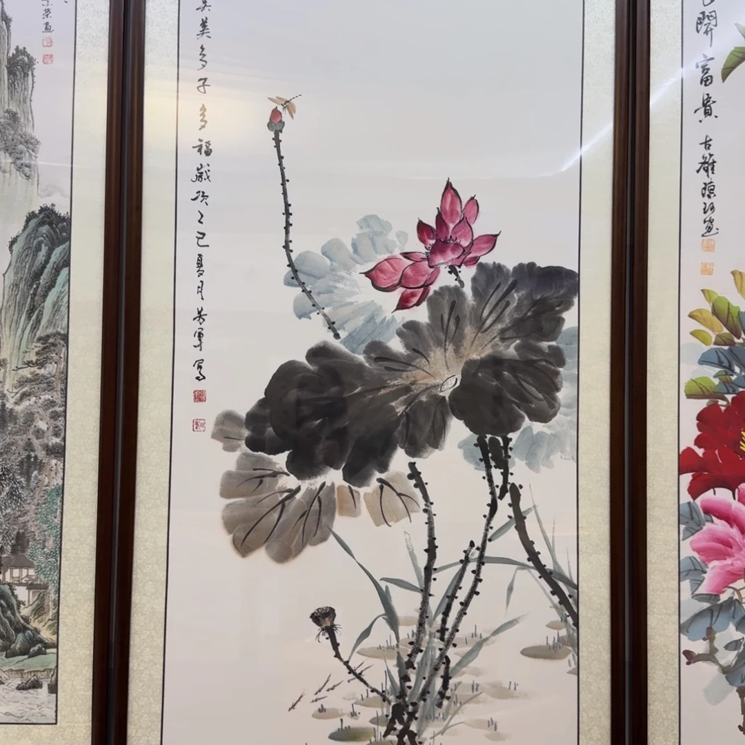 国画四尺和和美美画框174×84