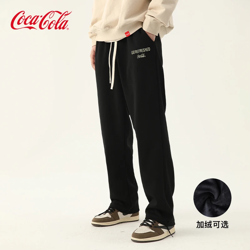 Coca-Cola/可口可乐休闲裤男秋冬潮流运动百搭薄款宽松阔腿裤男