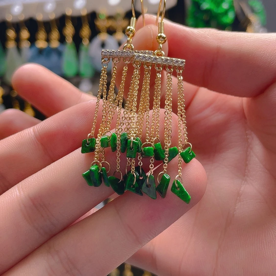 翡翠未镶嵌耳饰翡翠