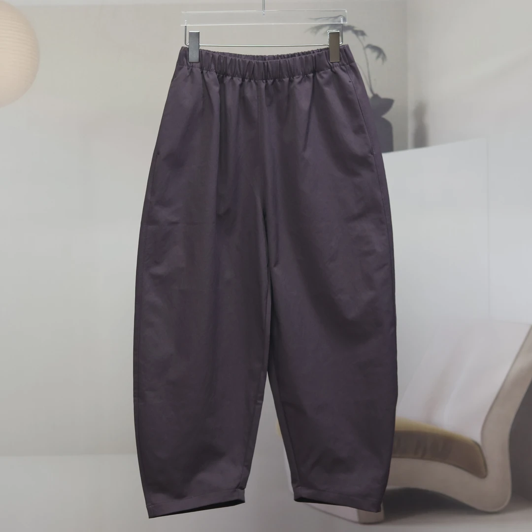 【8618】高品质原创设计茄子紫立体裁剪显瘦弯刀裤D结