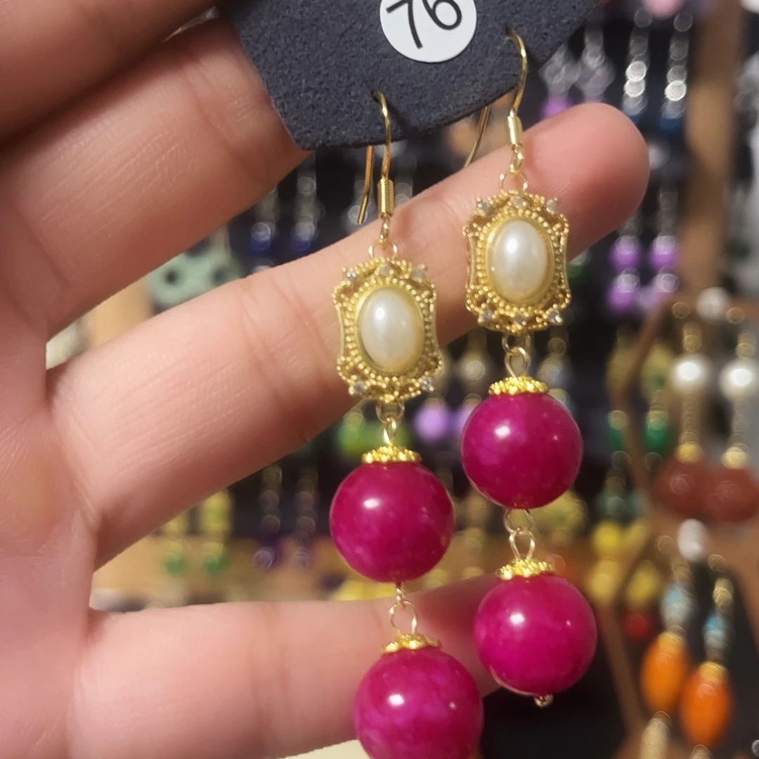 锆石纯铜925银耳饰