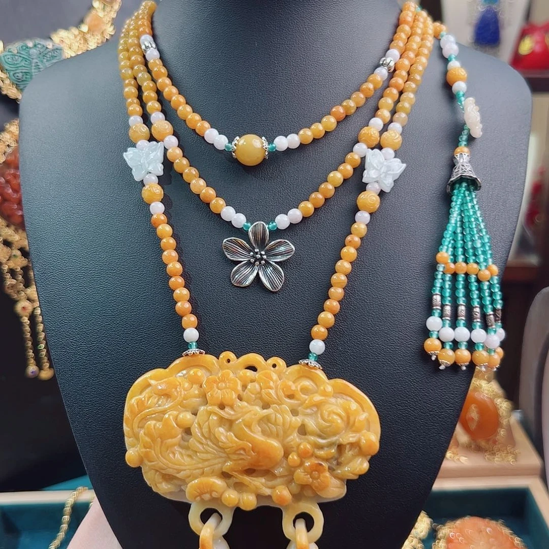 翡翠未镶嵌项链项链