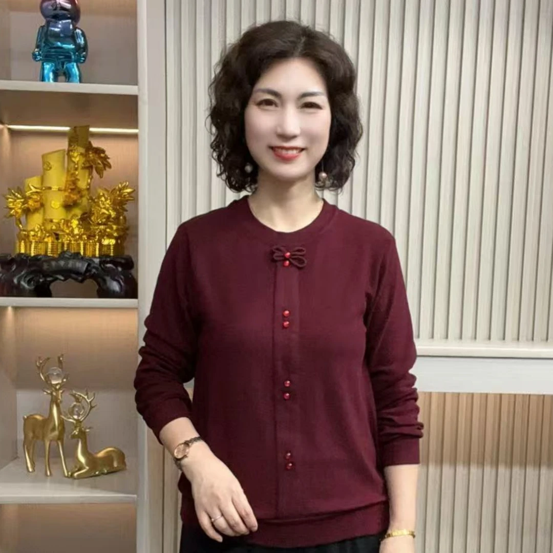 妈妈装流行时尚潮牌女装宽松冬装加绒冬款内搭独特漂亮装休闲长袖