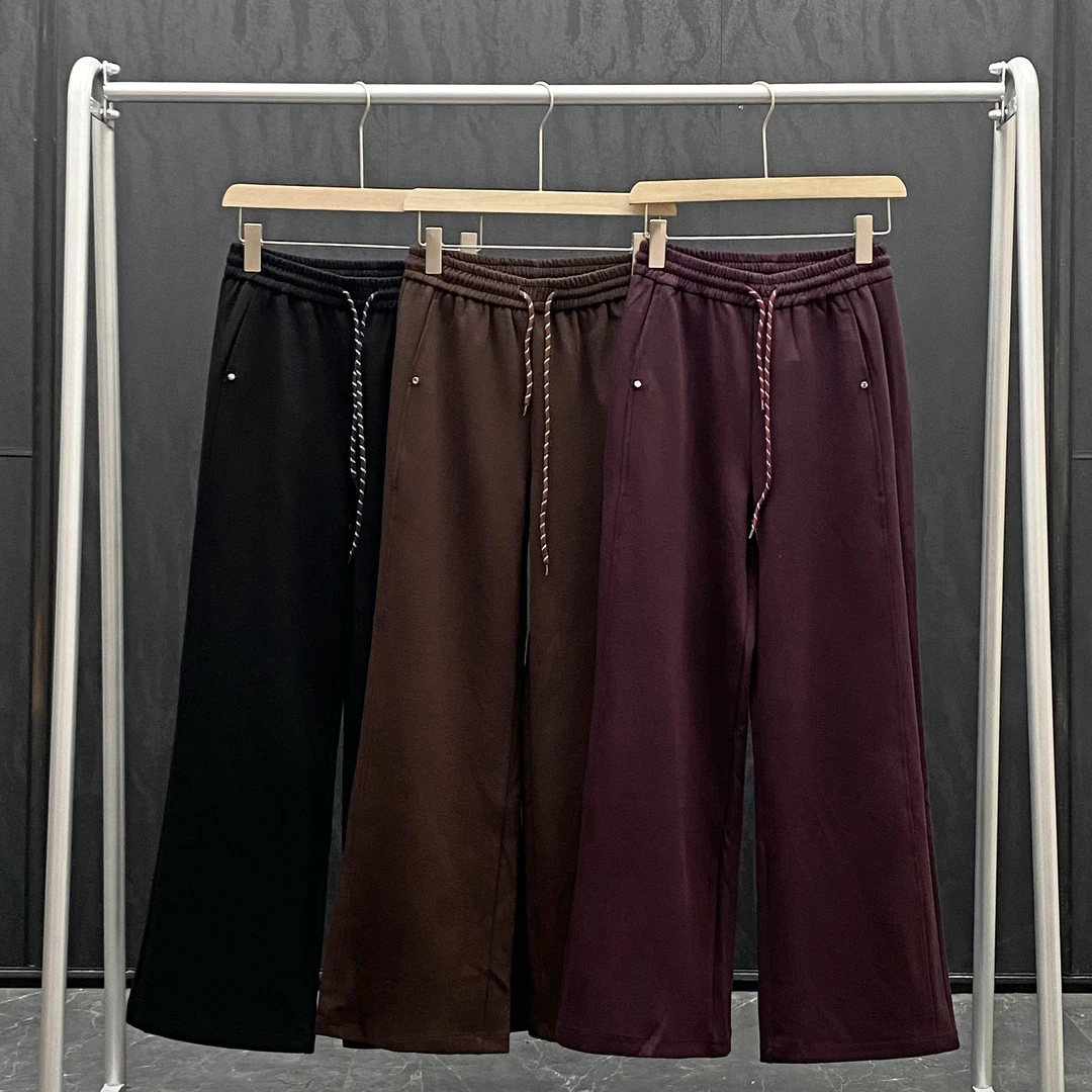 高端欧货2025年春季新款高腰抽绳宽松休闲百搭直筒阔腿裤女88X50