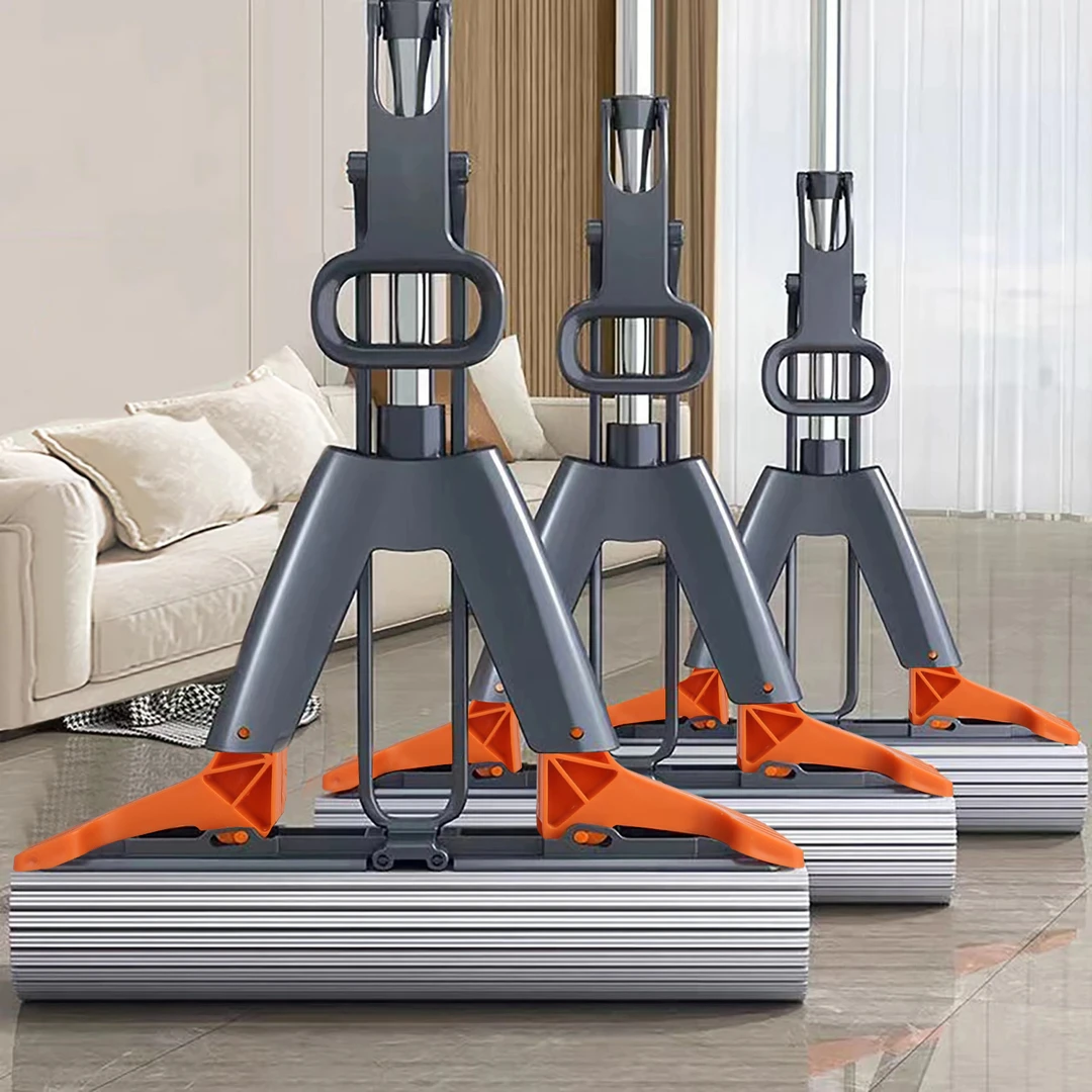 【家务帮手双飞翼】免手洗胶棉拖把海绵拖拖地吸水家用室内大号干湿